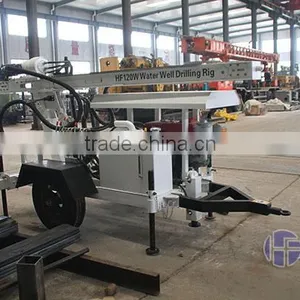 HF120W 120m Water Well Trailer Mounted Drilling Rig , Cheap Water Well Drilling Rig thumbnail-4