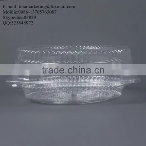 10" Hinged OPS Plastic Deep Pie Container, Plastic Clamshell Round Hinged Cake Container thumbnail-4