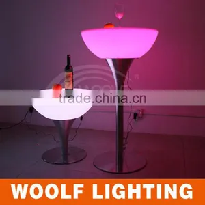 Modern Illuminated RGB High Table LED Round Cocktail Table thumbnail-1