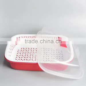 High Quality Folding Plastic Dropping Water Basket With Cap for Sale thumbnail-3