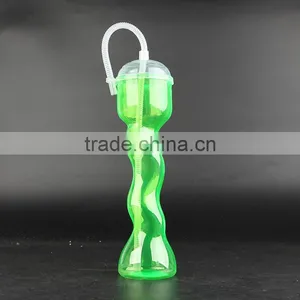 Plastic S Shape Beach Drink Bottle With Straw thumbnail-2