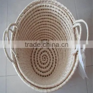 Natural Maize Rope Customized Laundry Storage Proofing Basket Nesting for Home Decoration Corn Husk Rope Woven Basket thumbnail-3