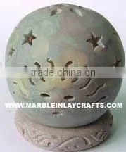 Soapstone Candle Holder, Round Candle Stand thumbnail-1
