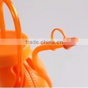 New Innovative Plastic Round Drinking Bottle Kettle With Cap and Straw thumbnail-3