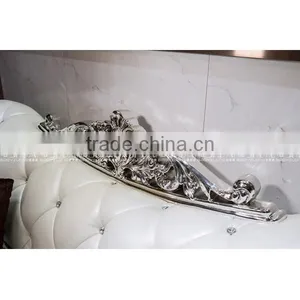 New Classic Top Grain Leather Luxury Wedding Sofa Set Tufted Rolled Arm Curved Back thumbnail-6