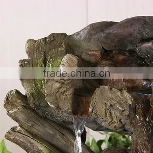 Aged Tree Trunk Tabletop Fountain With LED Lights thumbnail-4