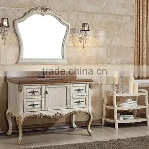 European Country Style Bathroom Vanities,Hand Carved Wood Mirror Cabinet, Vintage Bathroom Furniture Cabinets(BF08-4071) thumbnail-1