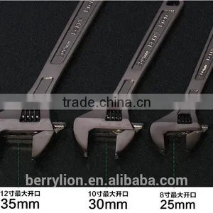Berrylion Black Nickel Adjustable Wrench 8"/200mm Black Finished Adjustable Wrench thumbnail-6