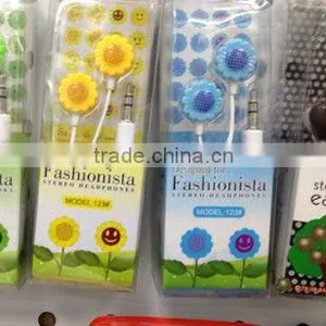 Sunflower Earphones Headphones 3.5MM BASS MP4 MP3 1 Earphone thumbnail-1