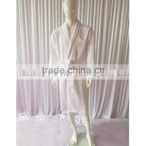White Bathrobe Thick Winter Waffle Robe Plus Size Sleepwear thumbnail-2