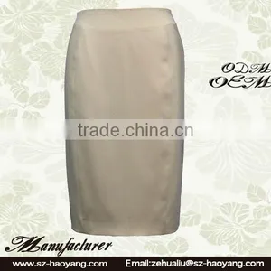2016 Hot Sale Formal/Mature Clothing Manufacturer Polyester Satin Back Slit Wrap Around Skirts thumbnail-1