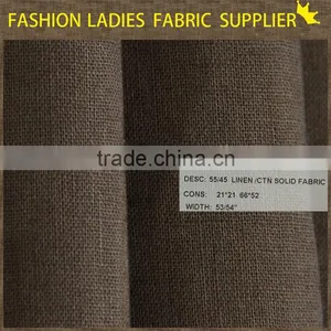 Manufactory to Produce High and Good Handfeel Solid One Plain Weave 55 Linen 45 Cotton Fabric thumbnail-1