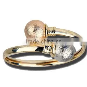 Three Tone Flexible Bangles, Gold Plated Bangle, Machine Cut Bangle, Fashionable Bangle, Jewelry Manufacturers thumbnail-6