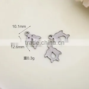 Cute Fish Design Stainless Steel Charm Tags Custom Own Logo Fish Steel Charms for Bracelets 2016 thumbnail-4