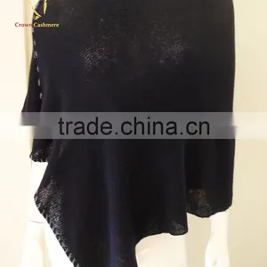 Women Handmade Ribbed Cashmere Poncho Shawl Sale thumbnail-2