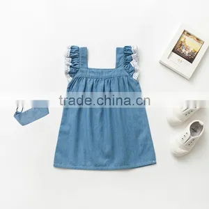ShiJ Baby Girls Dress Set Demin Vintage Summer Cotton Baby Clothing thumbnail-2