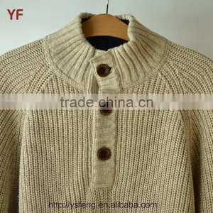 New Design 2015 Mock Neck Men Knitted Sweater thumbnail-2