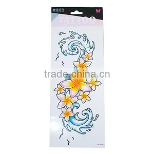 Paper Removable Waterproof Temporary Sternum Tattoo Sticker Body Art Multicolor Flower Pattern Temporary Tattoos Custom thumbnail-1