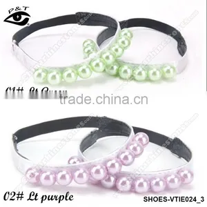 Elastic Shoe Straps With Pearls Decoration 7 Colors Shoelace for Women Shoes thumbnail-4