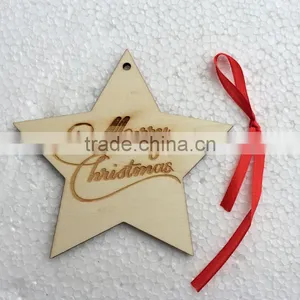 Christmas Ornament Hanging Decoration DIY Carving Star Wood Craft thumbnail-2