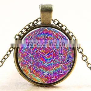 XP-TGN-LT-159 Latest Family Tree Dome Cabochon Life Pendant Mandala Diy Image Time Gemstone Necklace For Promotional Gift thumbnail-1