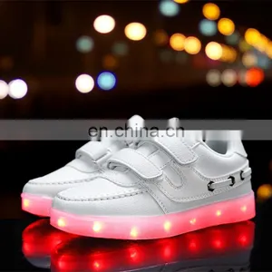 Factory Wholesale New USB Rechargeable Kids LED Luminous Light Shoes Children Kids Led Shoes Sneakers thumbnail-4