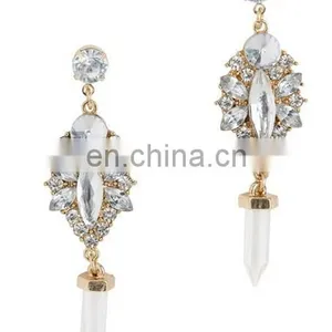 Brenda Raw Crystal Drop Earrings Crystal Point Earrings thumbnail-1