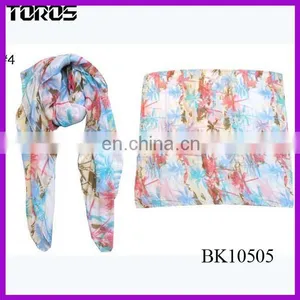 Fashion Ladies Beach Colour Printed Boho Scarf thumbnail-1