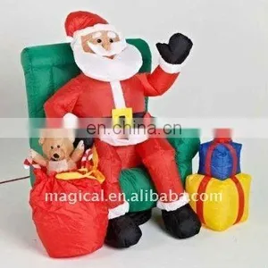 2015 Popular Inflatable Christmas Santa Claus Sitting on Chair for Party thumbnail-1