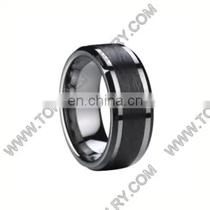 Black Tungsten Ring Blank Men's Engraved Jewelry thumbnail-3