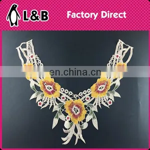 B-018 Colorful Collar Tshirt Design Simple Lace Saree Blouse Back Neck Designs Embroidery Neck Lace thumbnail-3