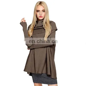 Women Wear High Necked Autumn and Winter Bat Sweater thumbnail-6