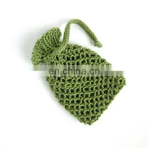 Sage Green Soap Saver Cotton Pouch Knit Soap Holder thumbnail-1
