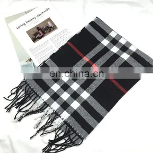 Spain Style Checked Design Fashion Brand Scarf thumbnail-2
