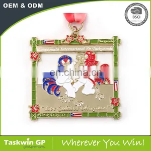 Custom Square Taekwondo World Cup Sports Metal Medal thumbnail-1