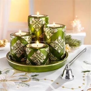 European-style Retro Creative Set With Four-ceramic Candlestick Christmas Decoration Household Crafts Decoration Items thumbnail-2