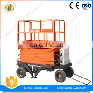 7LSJY Shandong SevenLift Hydraulic Wholesale Outdoor Use Manual Low Noise 12m Trailing Hydraulic Lift for Painting thumbnail-5