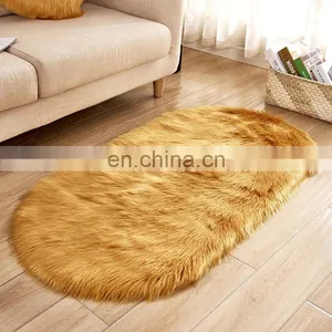 Handmade 100% OVal Shape Wholesale The Bedroom Faux Fur Carpet Rug thumbnail-5