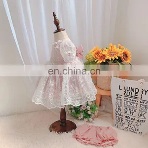 Baby Girl Clothes Spanish Dress Lace Print Stitching Princess Dress for Girls Birthday Party Vestidos thumbnail-5