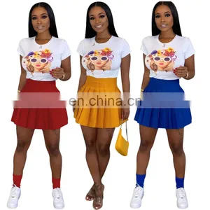 2020 New Arrivals Women Sexy Pleated Mini Skirts Ladies Fashion Casual Skirts Women's Skirts thumbnail-1