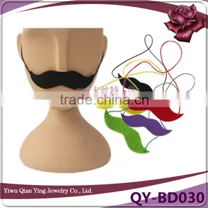 Wholesale Beautiful Color Mini Party Fake Handlebar Beard Moustache With Elastic for Ladies thumbnail-1