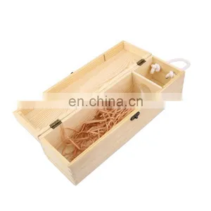 Hot Sale Unfinished Pine Cheap Empty Single Wooden Wine Box thumbnail-3