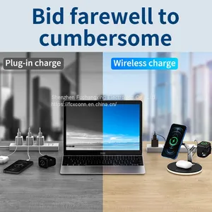 Suitable for Apple IPhone12 IWatch Watch Three-in-one Magnetic Wireless Charging MagSafe Holder Holder thumbnail-2
