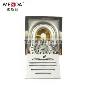 6mm Strainer WESDA Stainless Steel Floor Drain Shower Floor Drain Cover Anti-odor Floor Drain thumbnail-1