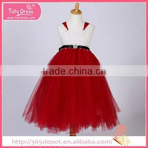 Red High Waist Princess Midi Dress With Big 3D Blossom Gauze Dress Halloween Costume Supplier's Choice thumbnail-3