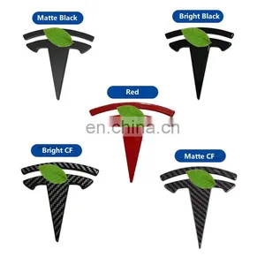 BAINEL Carbon Fiber Exterior Sticker Badge Logo Set For TESLA Model 3/Y 1494950-00-A 1494949-00-A thumbnail-1