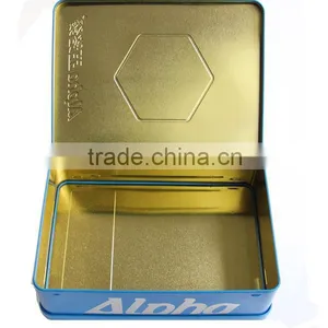 Square Cosmetic Giftable Tin Container With Hinge thumbnail-3