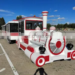Large Battery Trackless Train Tourist Park Sightseeing Trains Amusement Equipment Trackless Train thumbnail-3