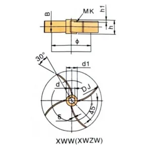 The Four Flat Leaves Integral Openning Turbo-agitator Mixer Impeller thumbnail-3