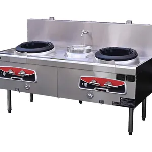 220V Quiet Kitchen Two Woks One Warmer With 41kW Heat Load & 250W Fan Power thumbnail-1